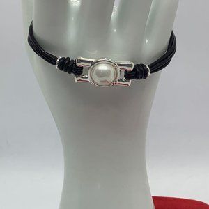 UNO de 50 bracelet Darling bracelet brown leather central rectangular piece and